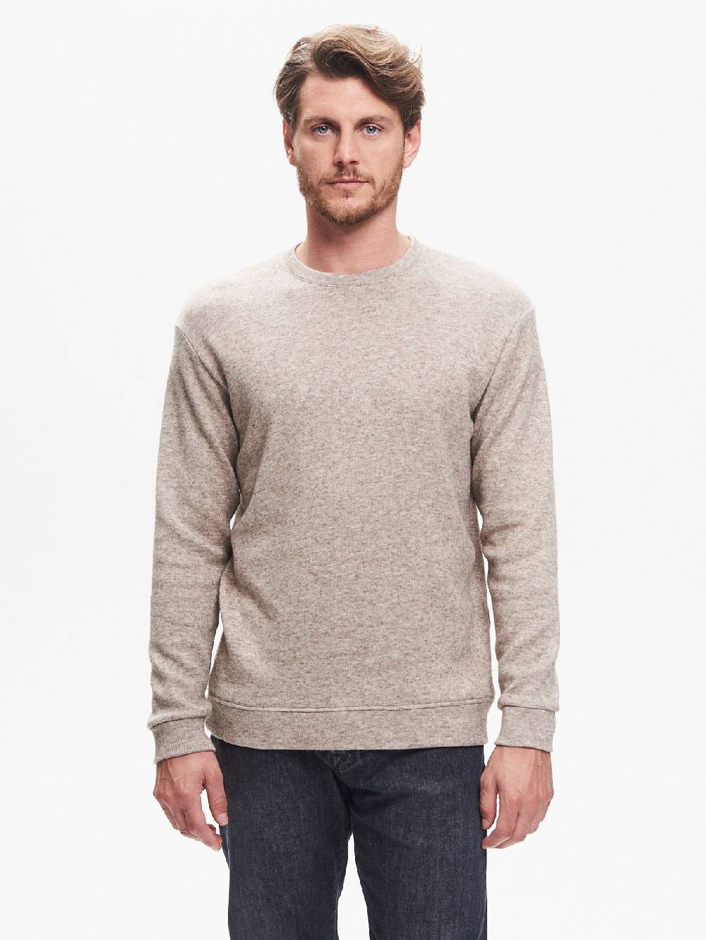 Rinascimento Felpa Girocollo Uomo In Maglia Tagliata Fango QB24