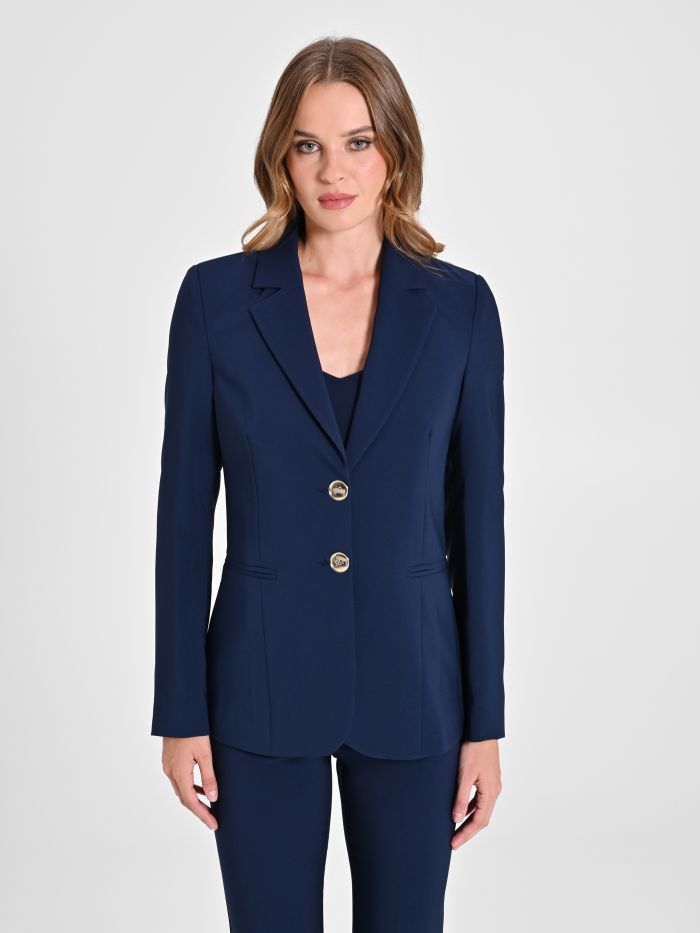 Rinascimento Giacca A Due Bottoni In Tessuto Tecnico Color Blu