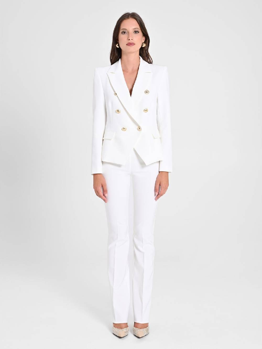 Rinascimento Giacca Doppiopetto In Tessuto Tecnico Bianco