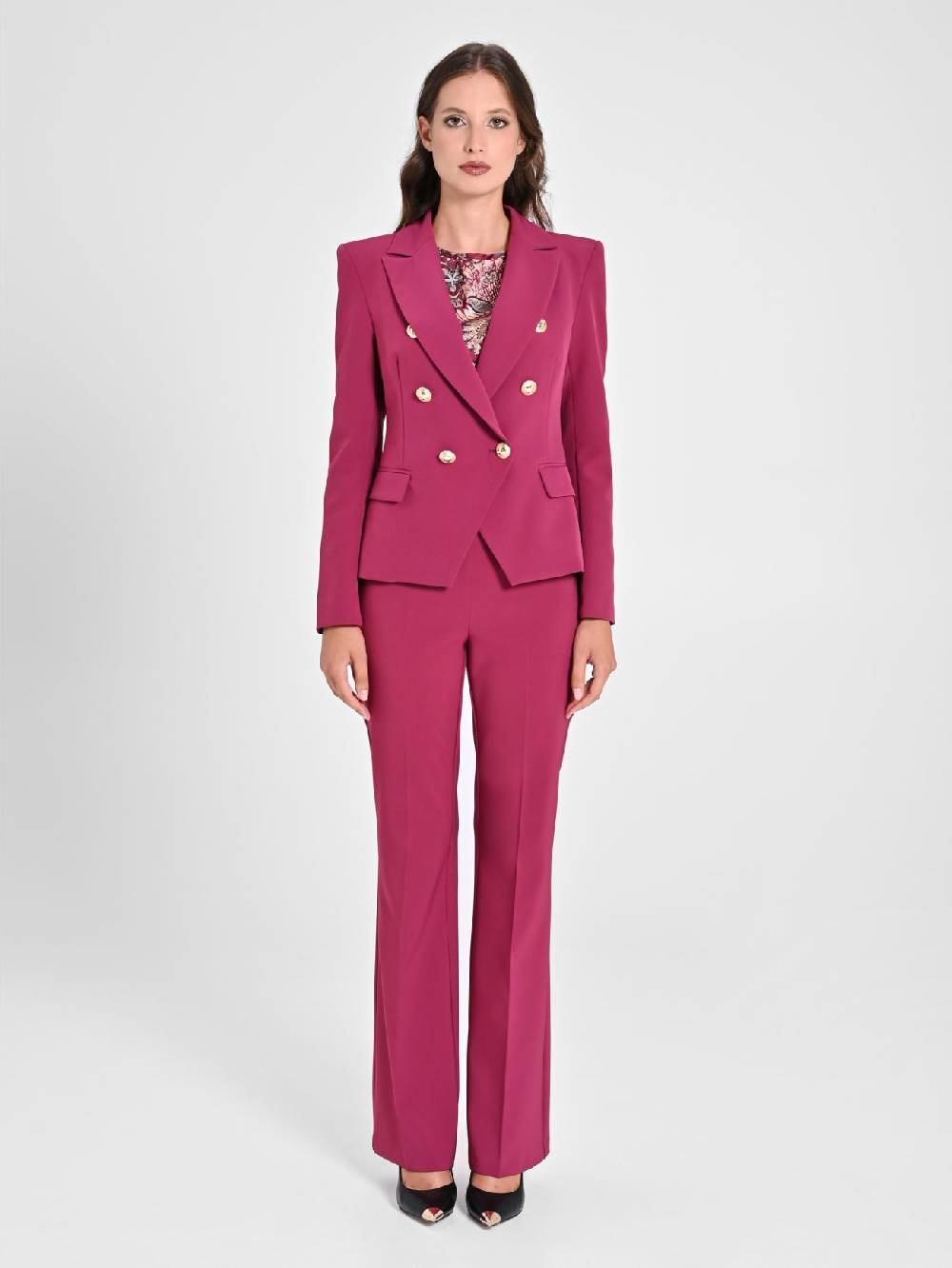 Rinascimento Giacca Doppiopetto In Tessuto Tecnico Bordeaux