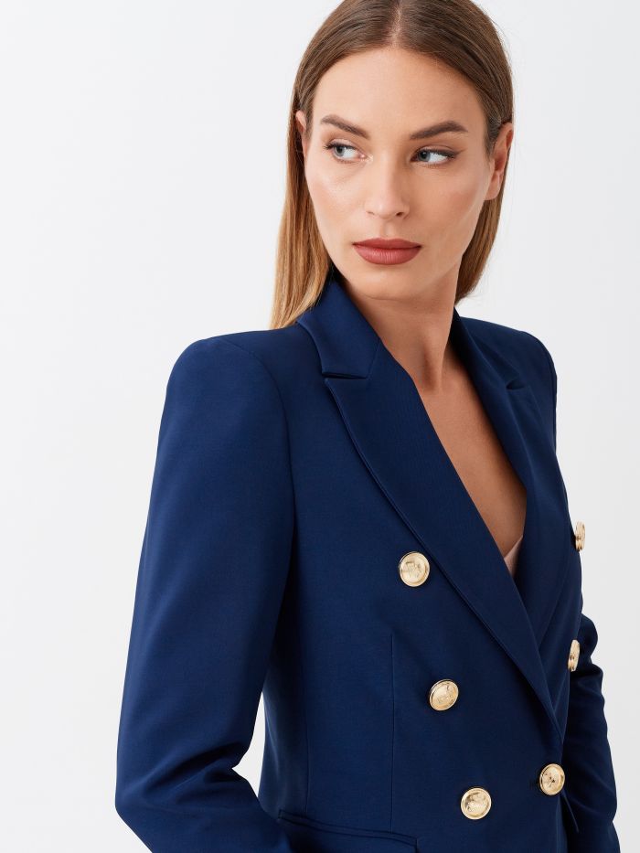 Rinascimento Giacca Doppiopetto In Tessuto Tecnico Color Blu