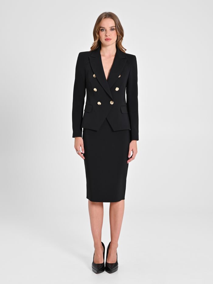 Rinascimento Giacca Doppiopetto In Tessuto Tecnico Color Nero