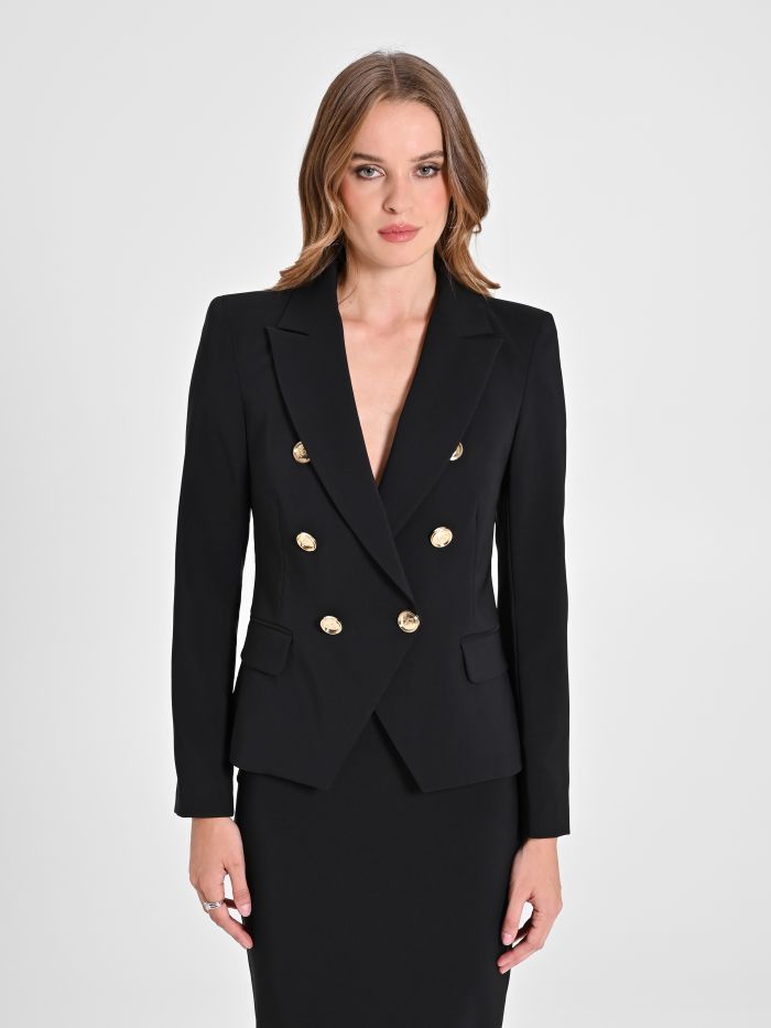 Rinascimento Giacca Doppiopetto In Tessuto Tecnico Color Nero