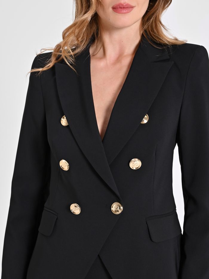 Rinascimento Giacca Doppiopetto In Tessuto Tecnico Color Nero