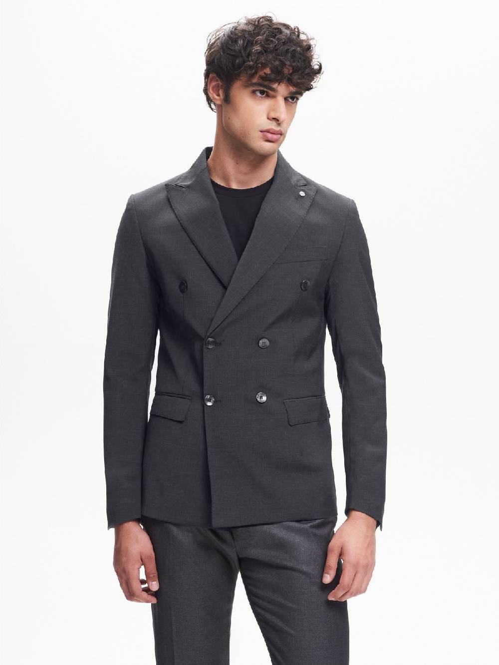 Rinascimento Giacca Doppiopetto Uomo Poliviscosa Antracite QB24
