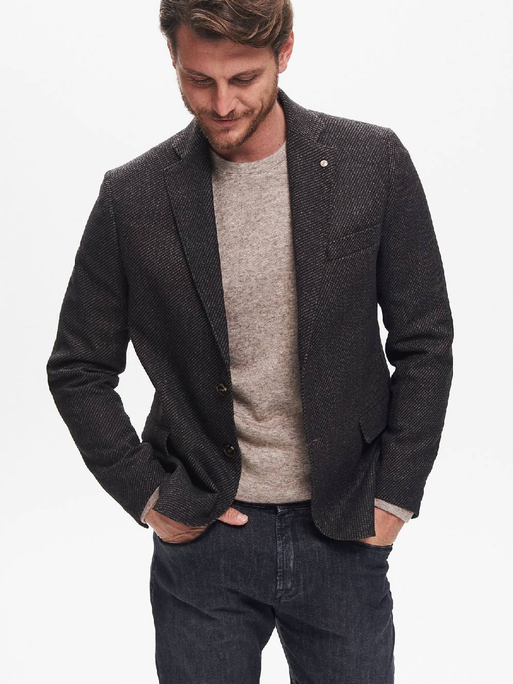 Rinascimento Giacca Due Bottoni Uomo Fantasia Diagonale QB24