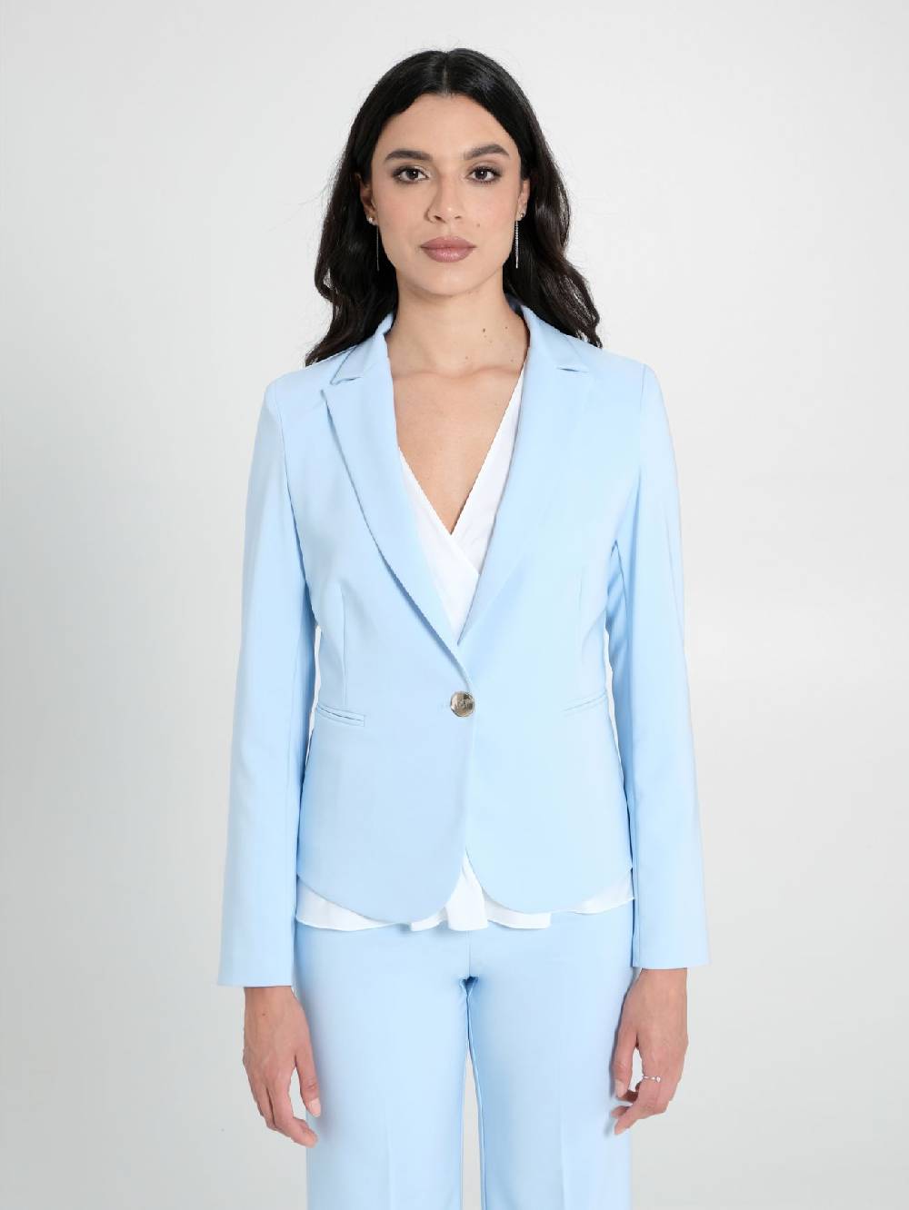 Rinascimento Giacca In Tessuto Tecnico Azzurro Donna