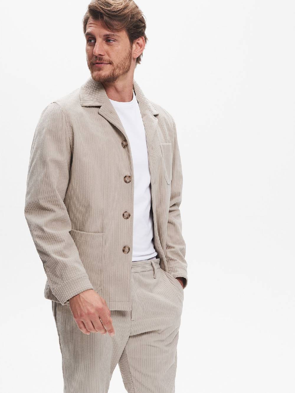 Rinascimento Giacca in Velluto Uomo Costa Francese QB24