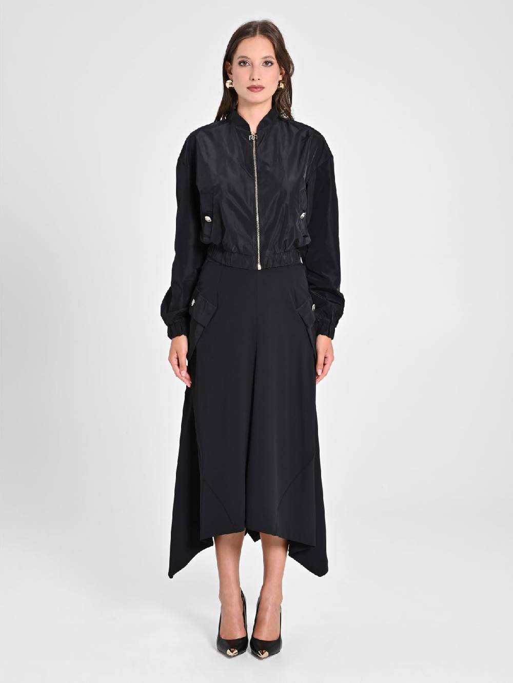 Rinascimento Gonna Asimmetrica Con Tasche In Taffetà