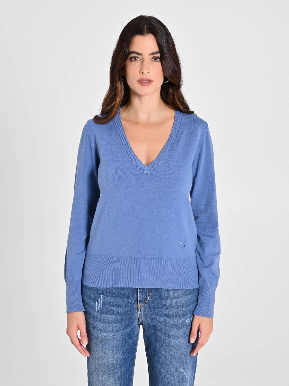 Rinascimento Maglia Con Scollo A "V" Blu Avio Ecotec®