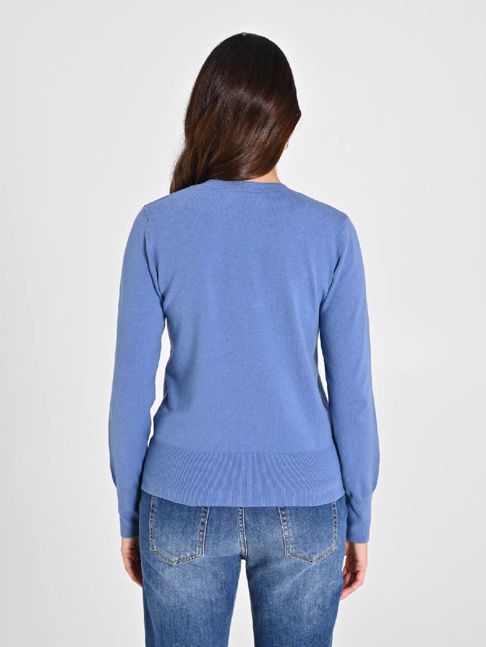 Rinascimento Maglia Con Scollo A "V" Blu Avio Ecotec®