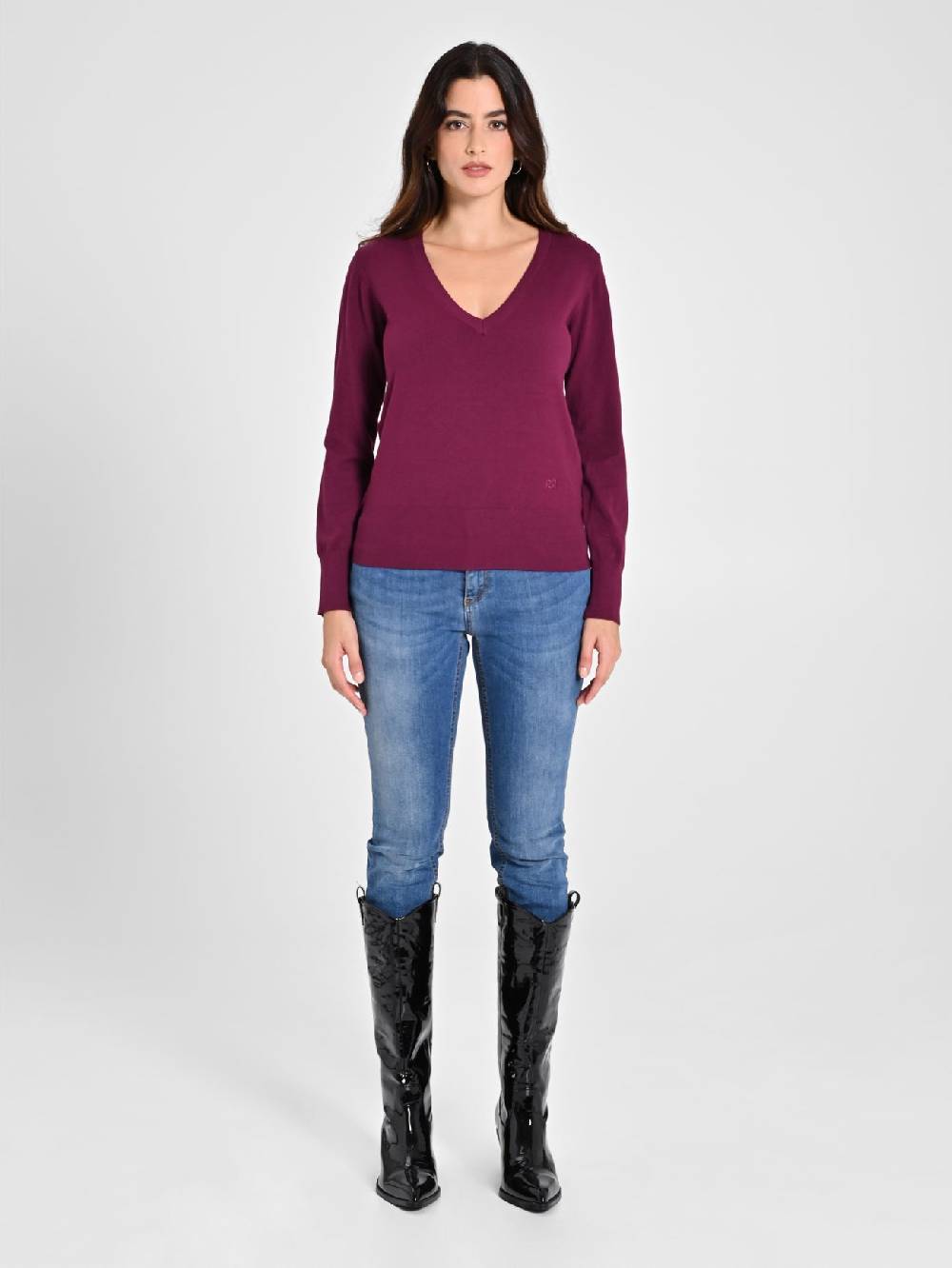 Rinascimento Maglia Con Scollo A "V" Bordeaux Ecotec®