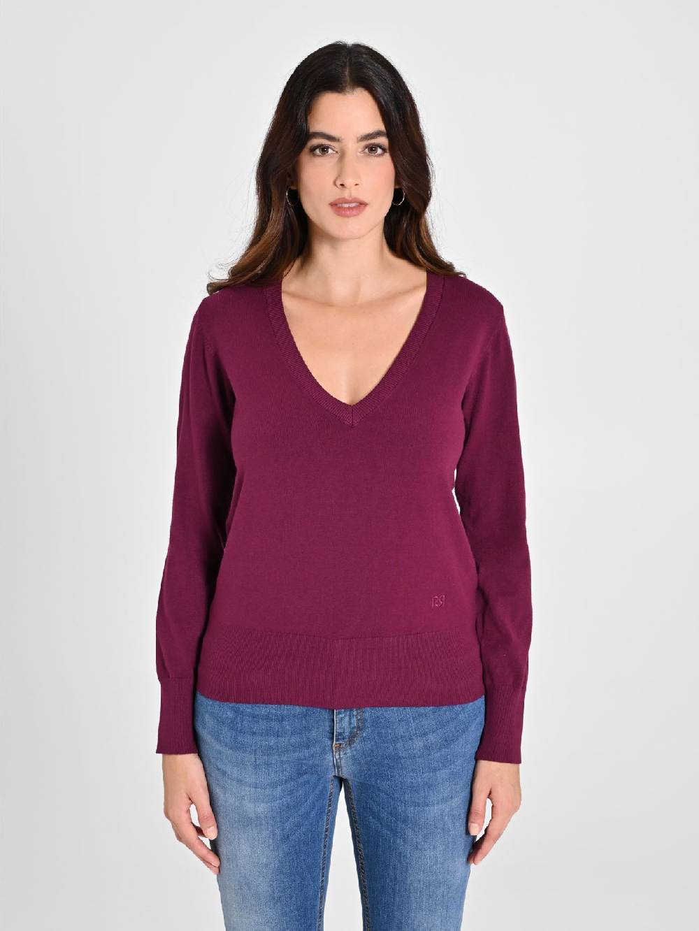 Rinascimento Maglia Con Scollo A "V" Bordeaux Ecotec®