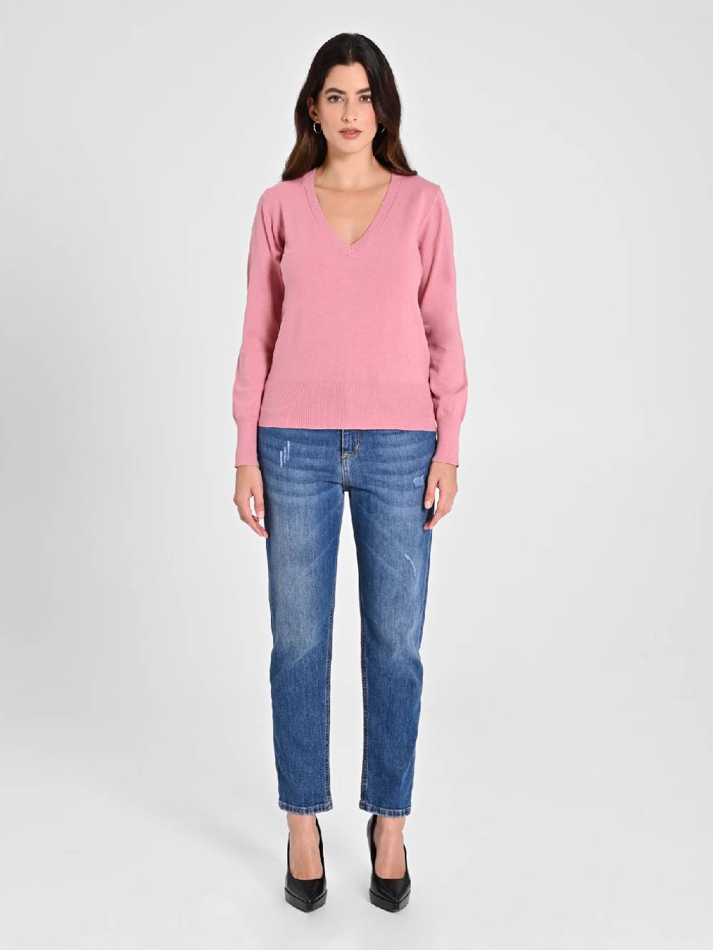 Rinascimento Maglia Con Scollo A "V" Rosa Antico Ecotec®