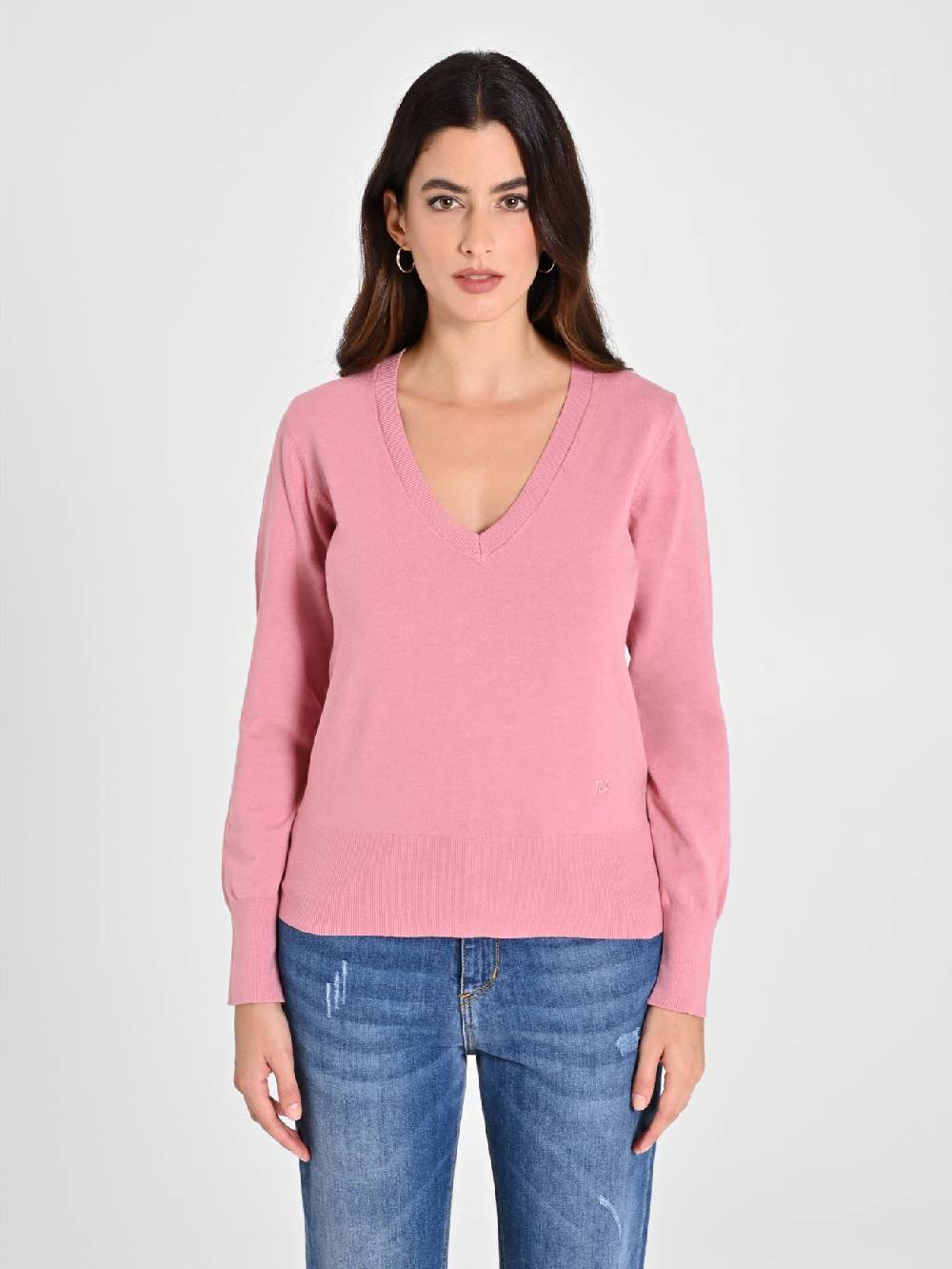 Rinascimento Maglia Con Scollo A "V" Rosa Antico Ecotec®