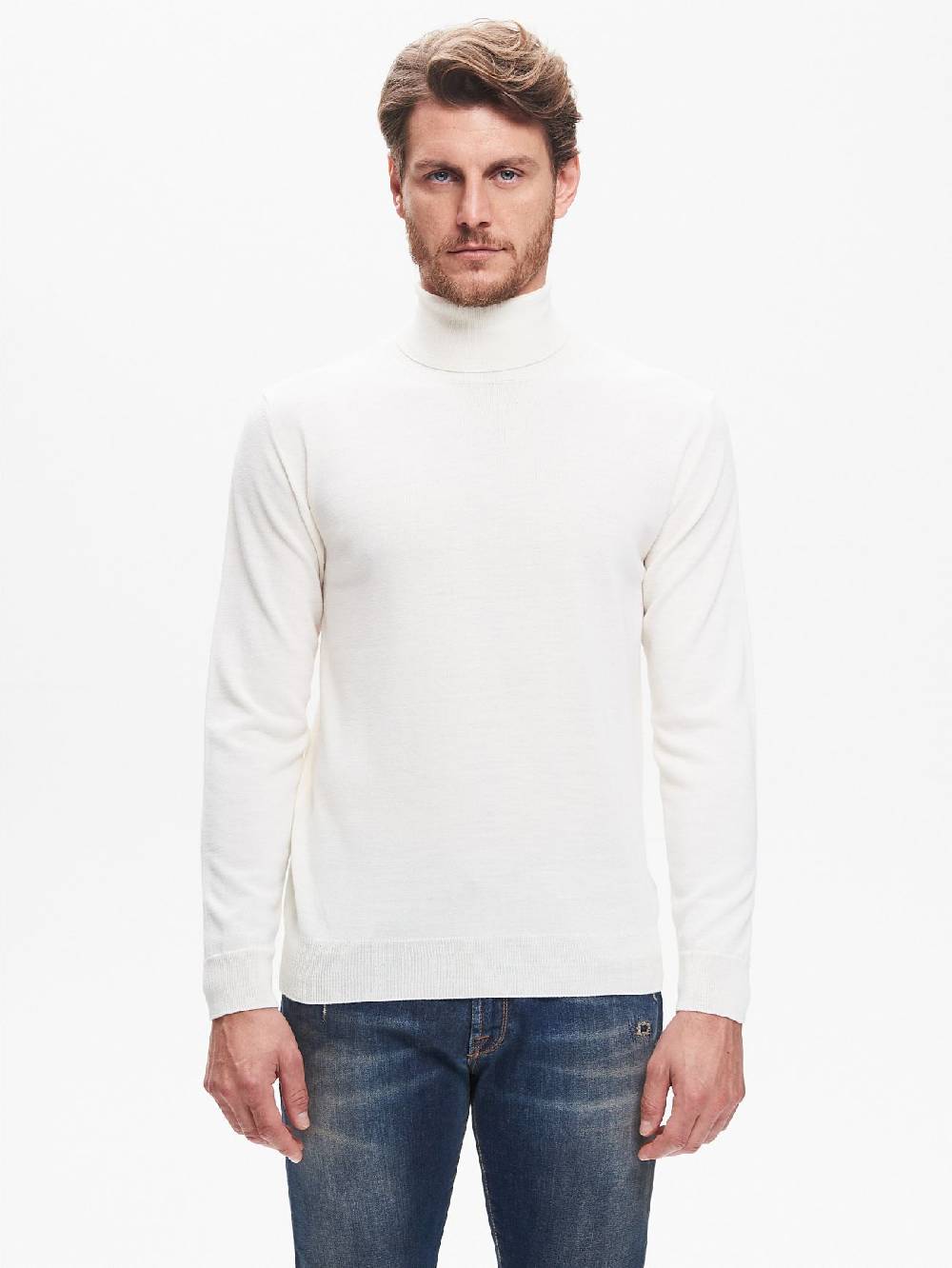 Rinascimento Maglia Dolcevita Uomo Basic Avorio QB24