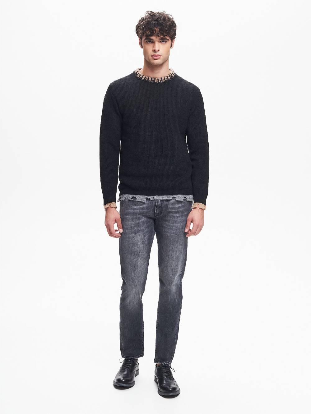 Rinascimento Maglia Girocollo Uomo Costa Inglese Nero QB24