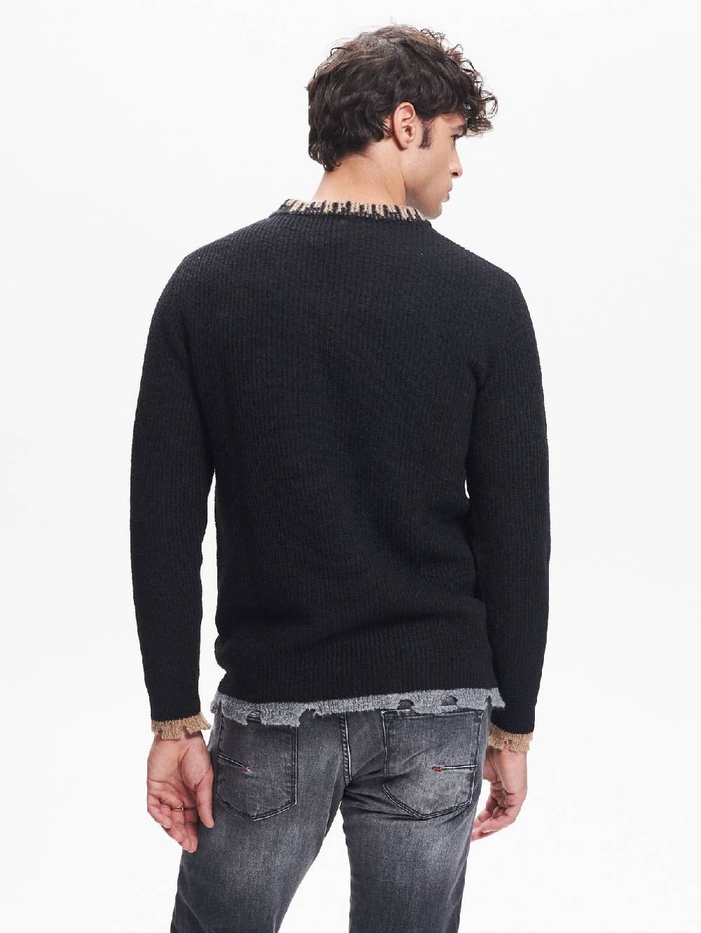 Rinascimento Maglia Girocollo Uomo Costa Inglese Nero QB24