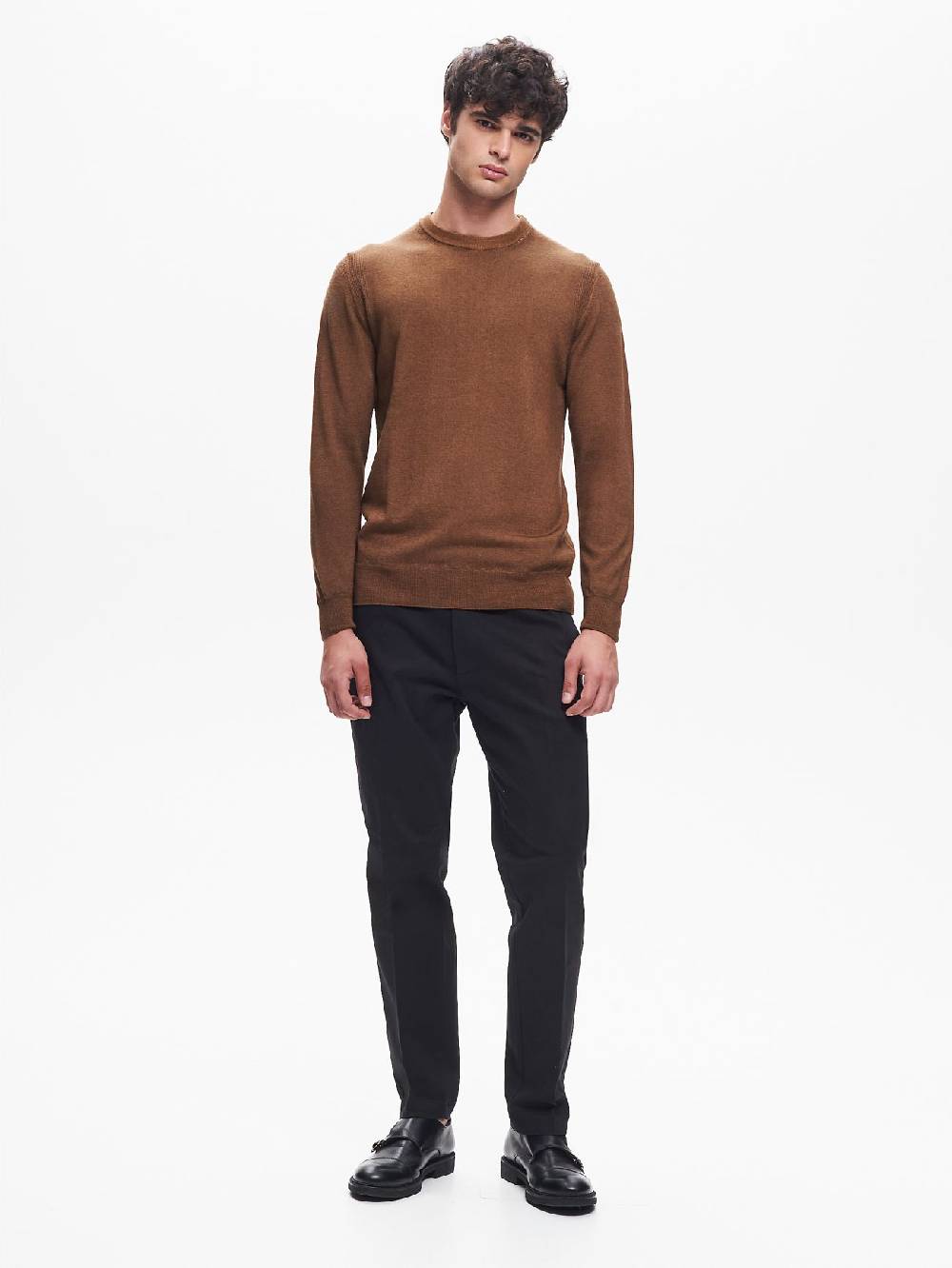 Rinascimento Maglia Girocollo Uomo Costine Nel Giromanica QB24