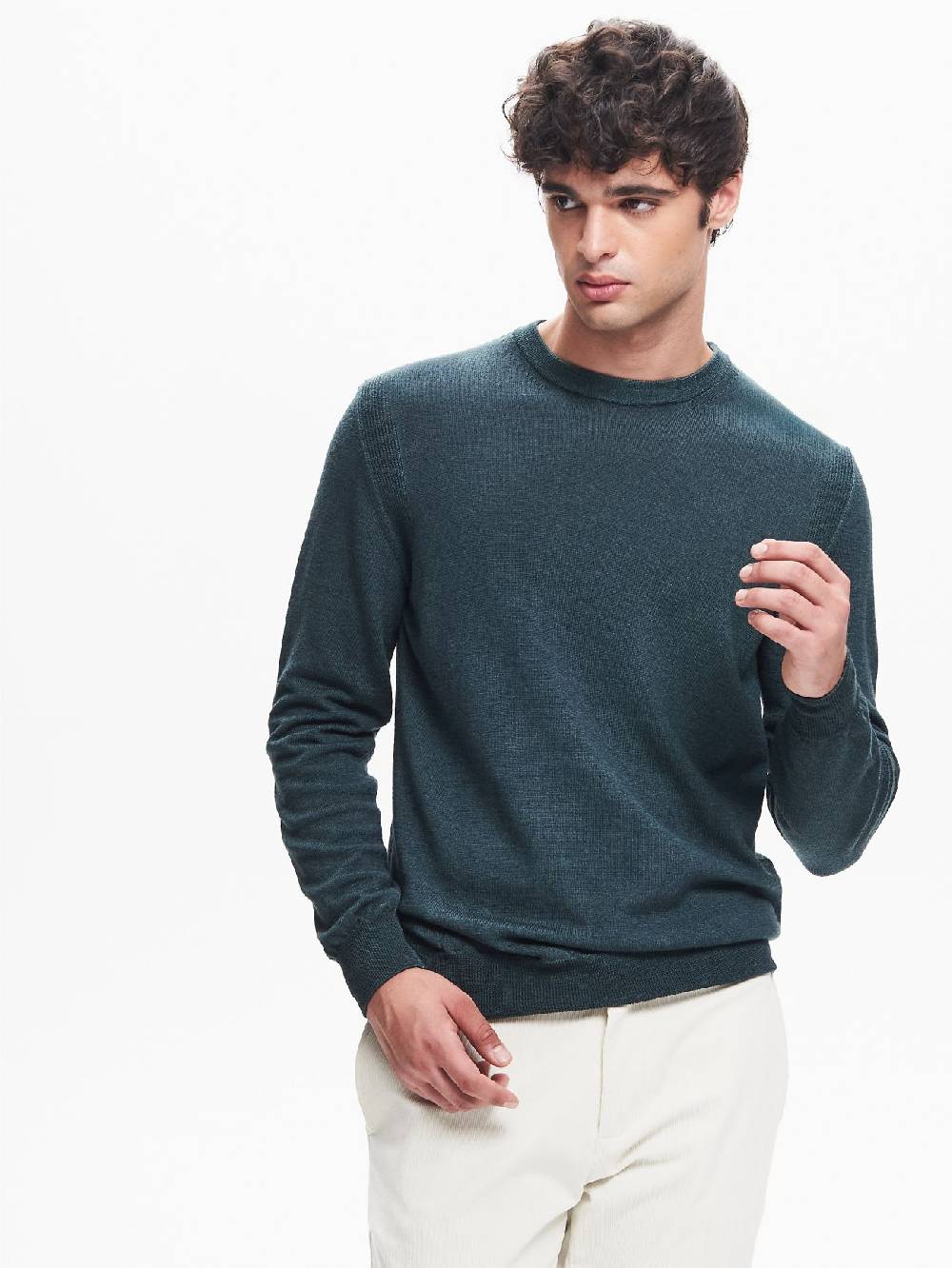 Rinascimento Maglia Girocollo Uomo Costine nel Giromanica QB24