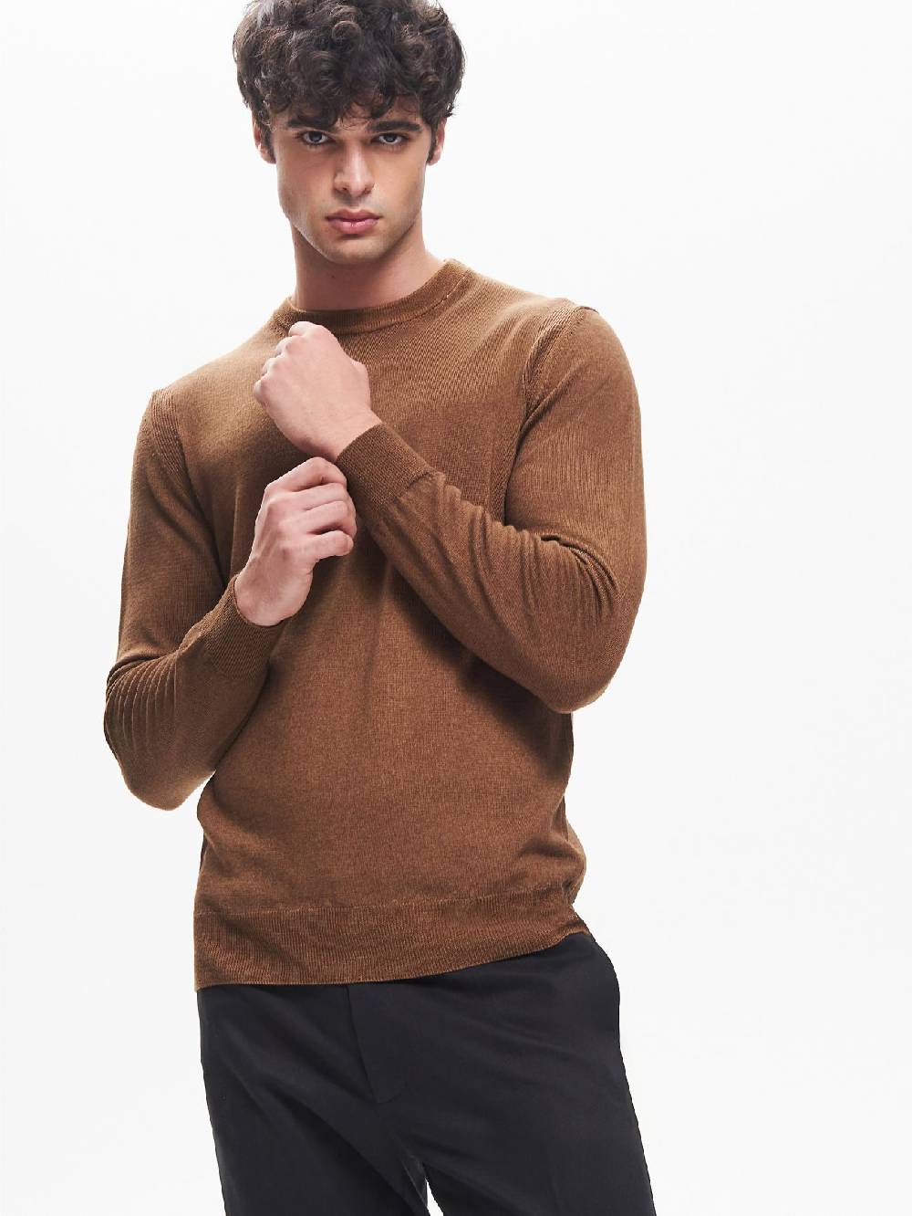 Rinascimento Maglia Girocollo Uomo Costine nel Giromanica QB24