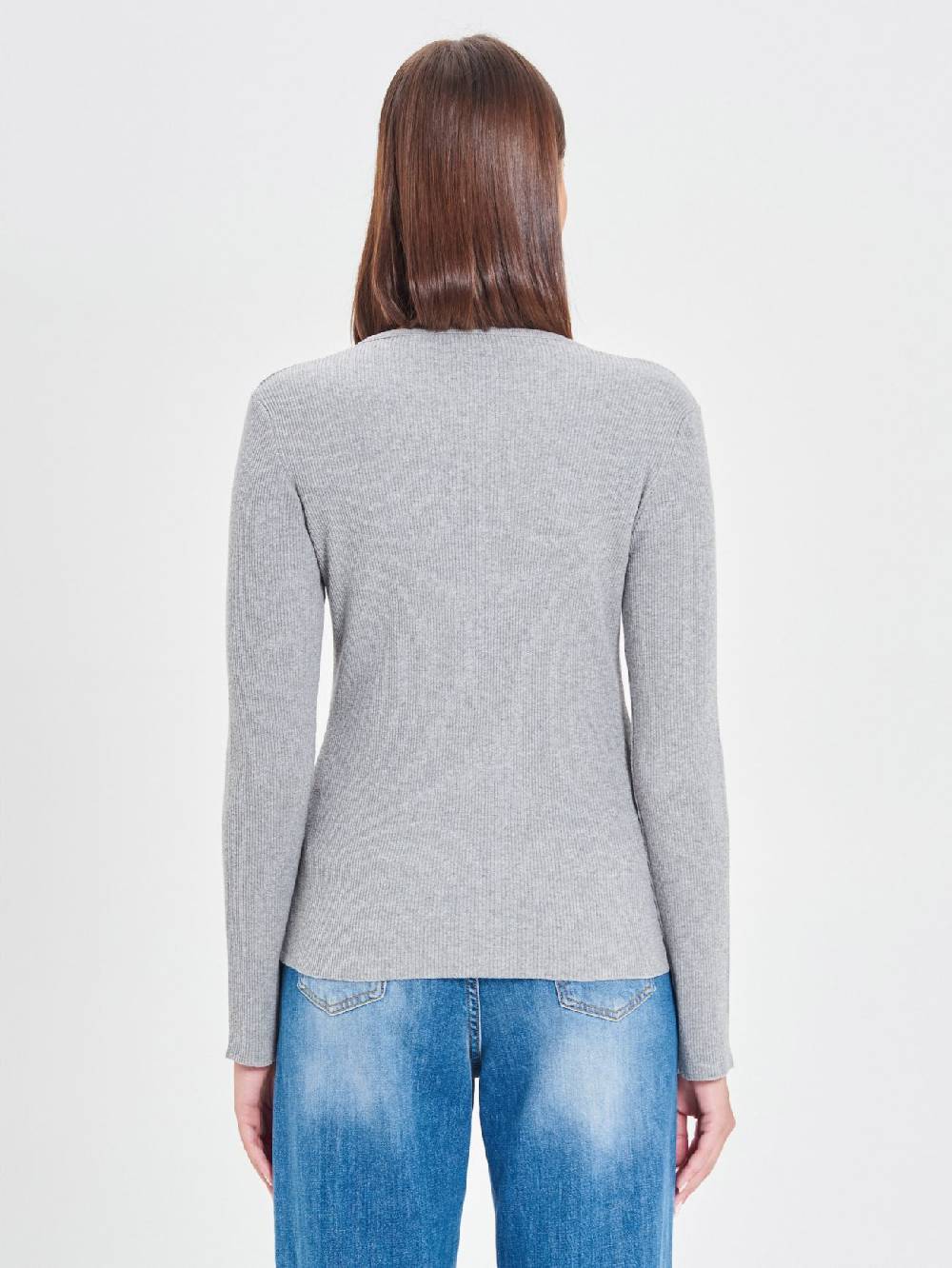 Rinascimento Maglioncino Grigio Chiaro Ecotec® Con Bottoni