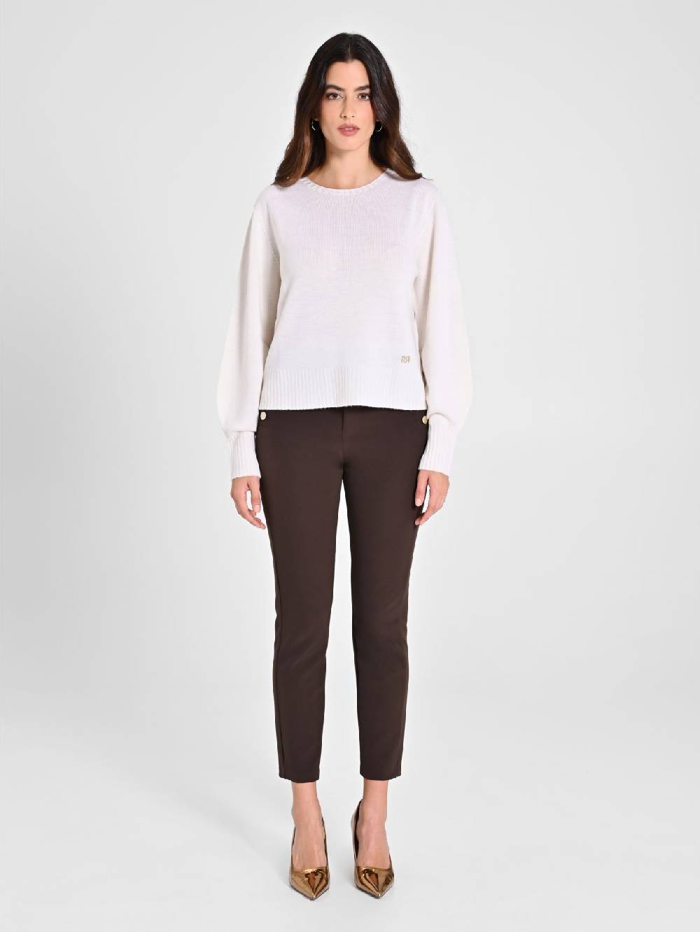 Rinascimento Maglioncino Lana Merino Extrafine Bianco