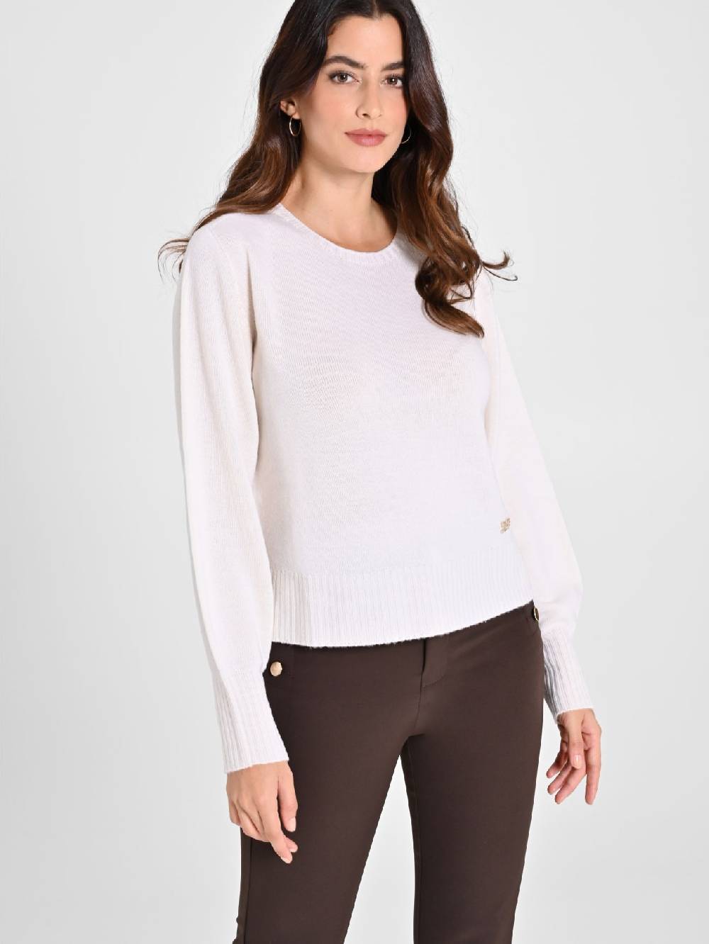 Rinascimento Maglioncino Lana Merino Extrafine Bianco