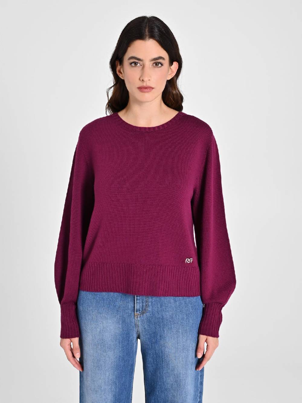 Rinascimento Maglioncino Lana Merino Extrafine Bordeaux