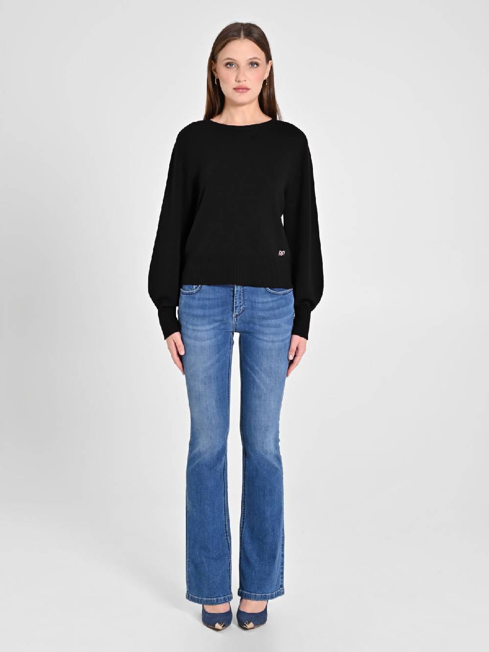 Rinascimento Maglioncino Lana Merino Extrafine Nero