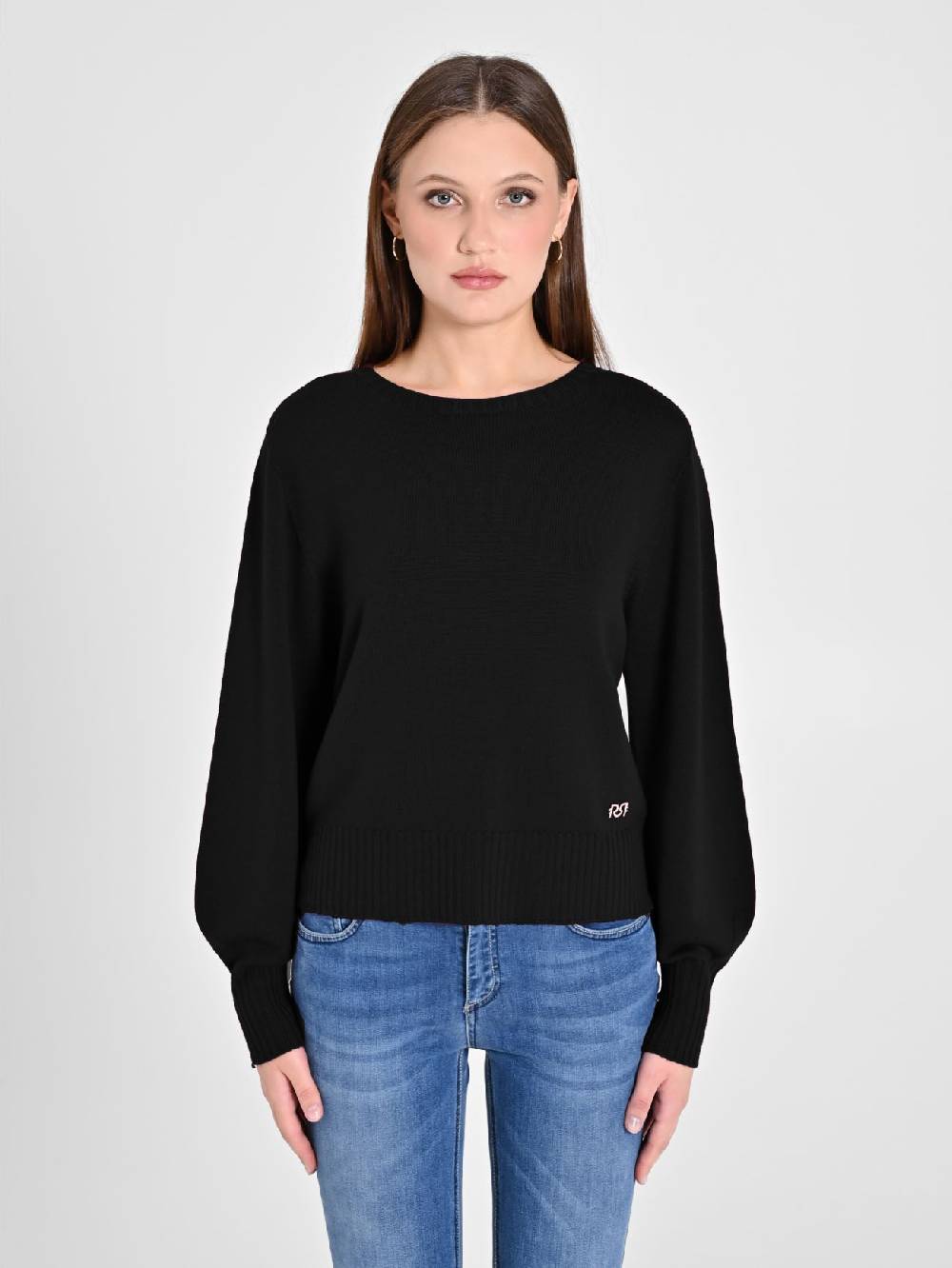 Rinascimento Maglioncino Lana Merino Extrafine Nero