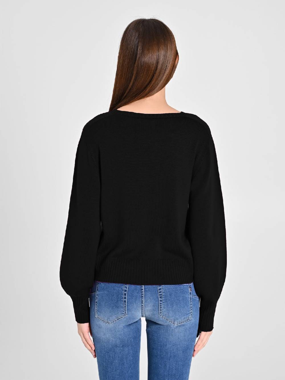 Rinascimento Maglioncino Lana Merino Extrafine Nero