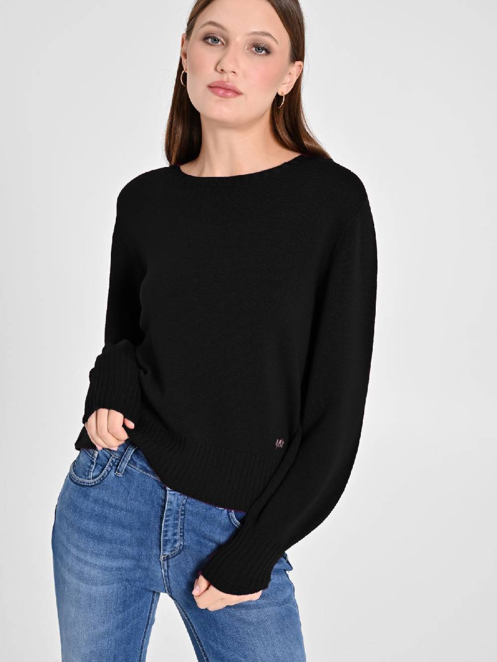 Rinascimento Maglioncino Lana Merino Extrafine Nero