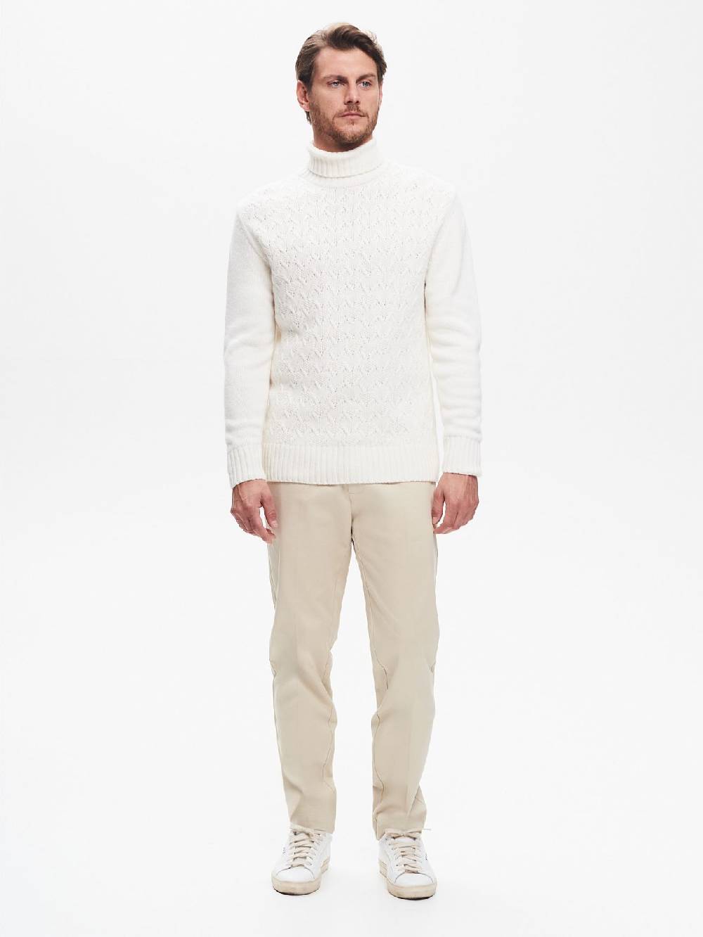 Rinascimento Maglione Dolcevita Uomo Con Lavorazione QB24