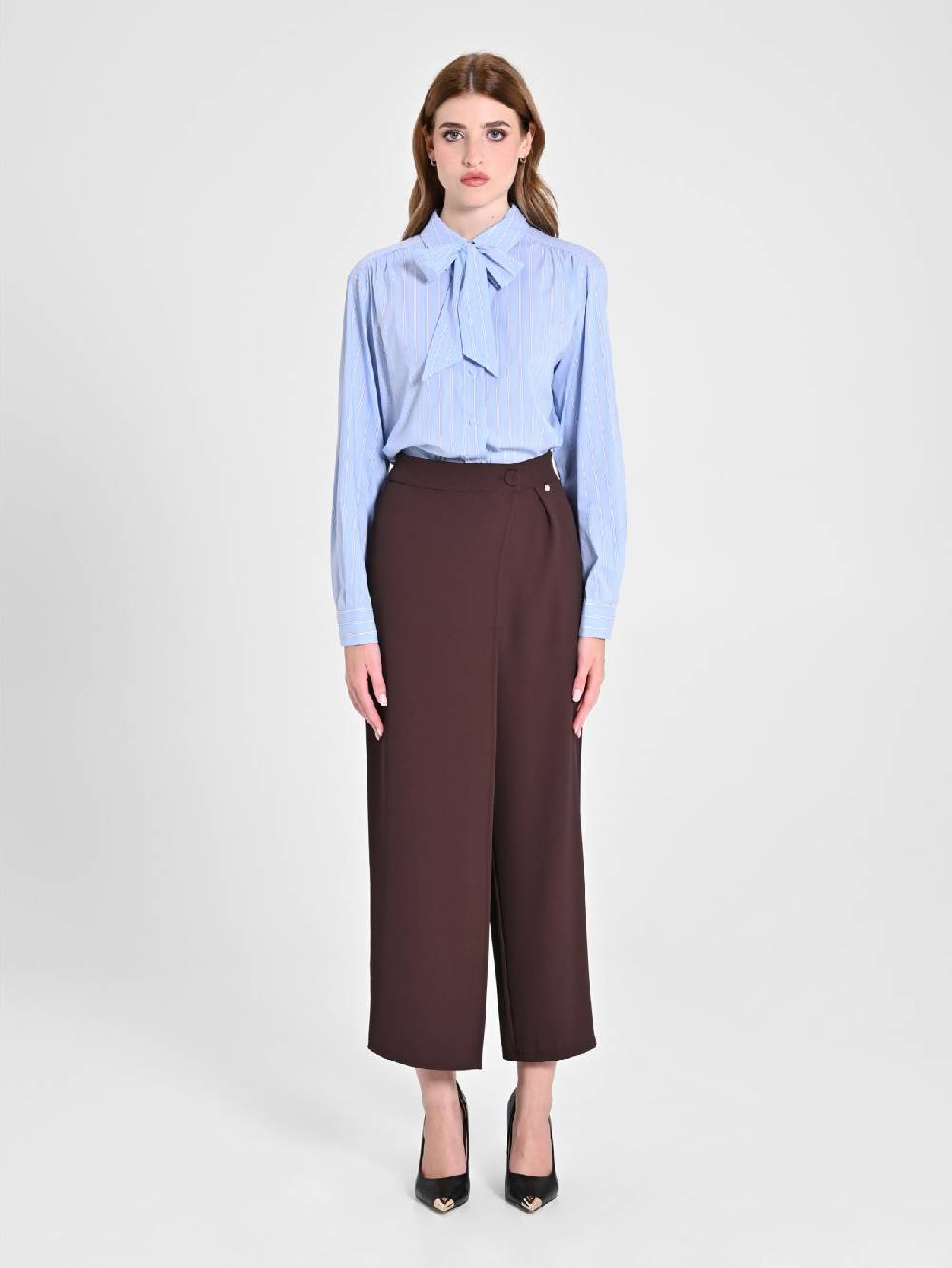 Rinascimento Pantaloni Con Pannello Color Melanzana