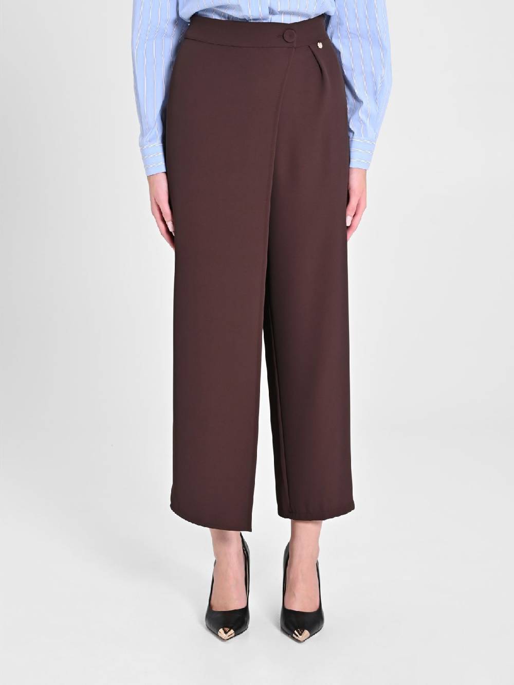 Rinascimento Pantaloni Con Pannello Color Melanzana