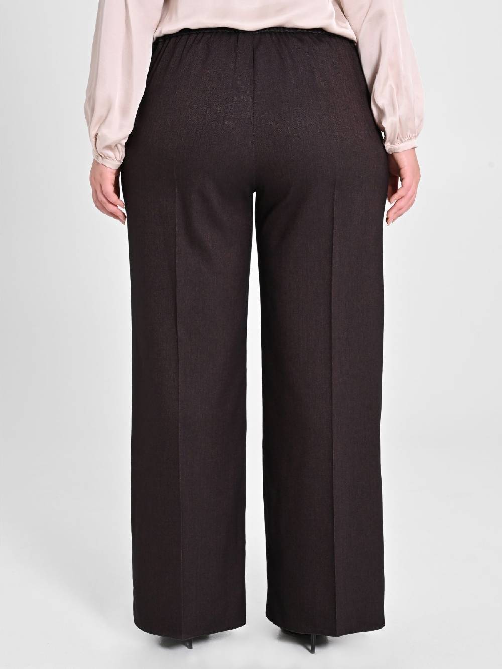 Rinascimento Pantaloni Curvy In Poliviscosa Marrone