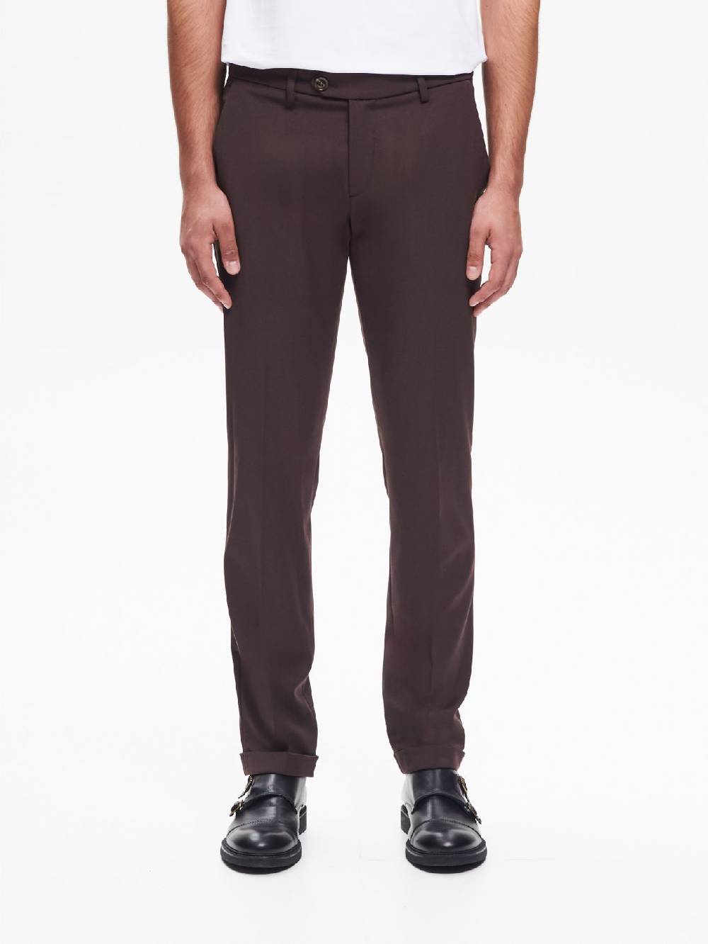 Rinascimento Pantaloni Da Abito Uomo Poliviscosa Moro QB24