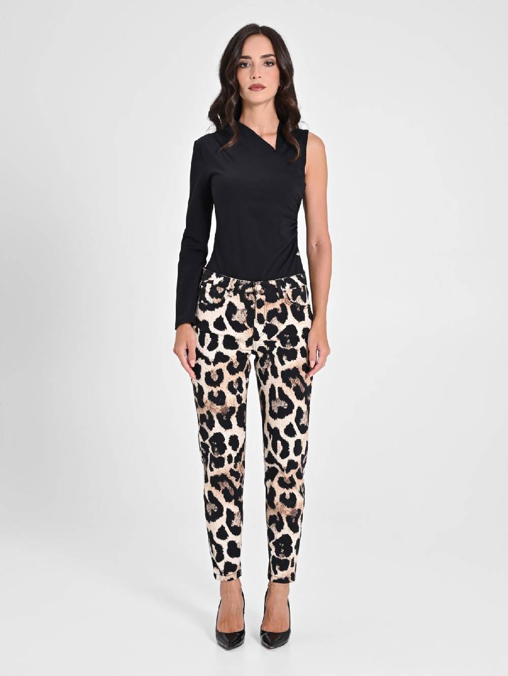 Rinascimento Pantaloni Denim Skinny Stampa Animalier