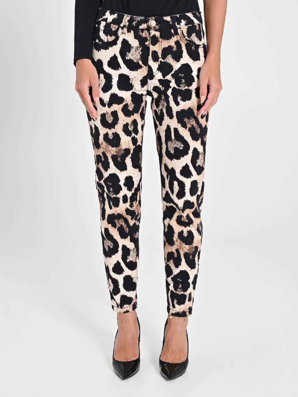 Rinascimento Pantaloni Denim Skinny Stampa Animalier