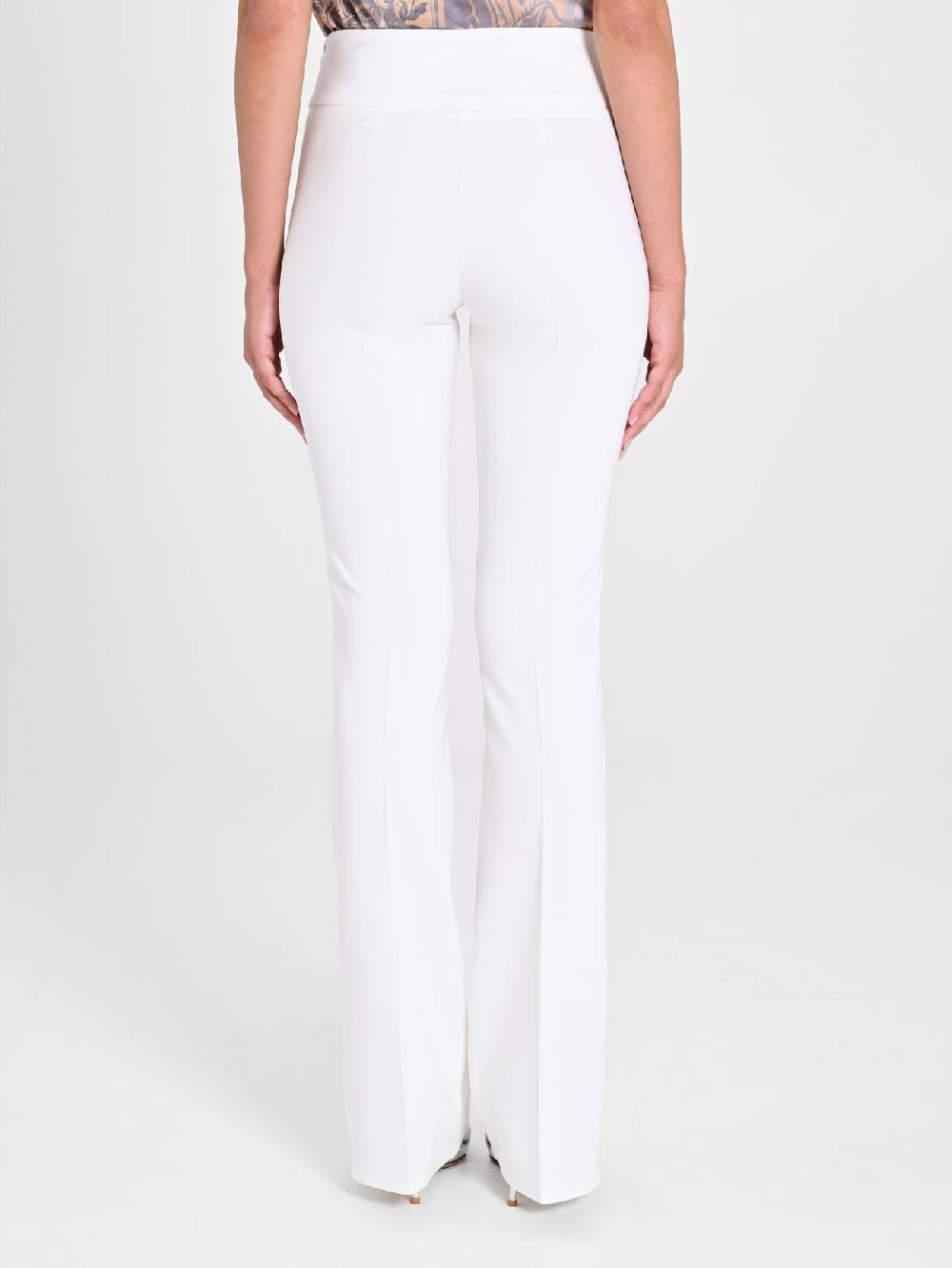 Rinascimento Pantaloni Flared In Tessuto Tecnico Bianco