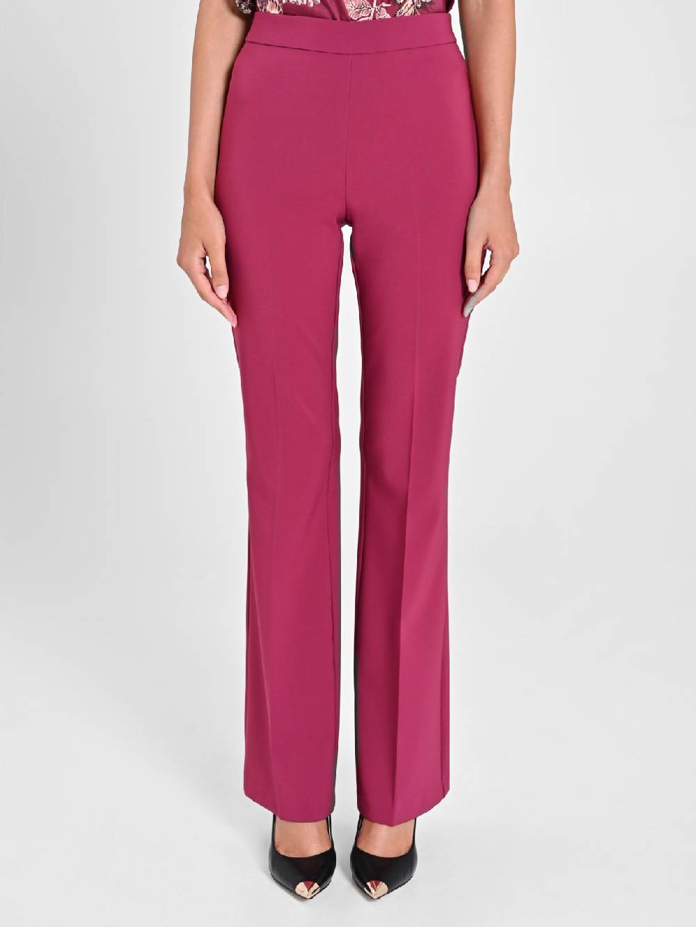 Rinascimento Pantaloni Flared In Tessuto Tecnico Bordeaux