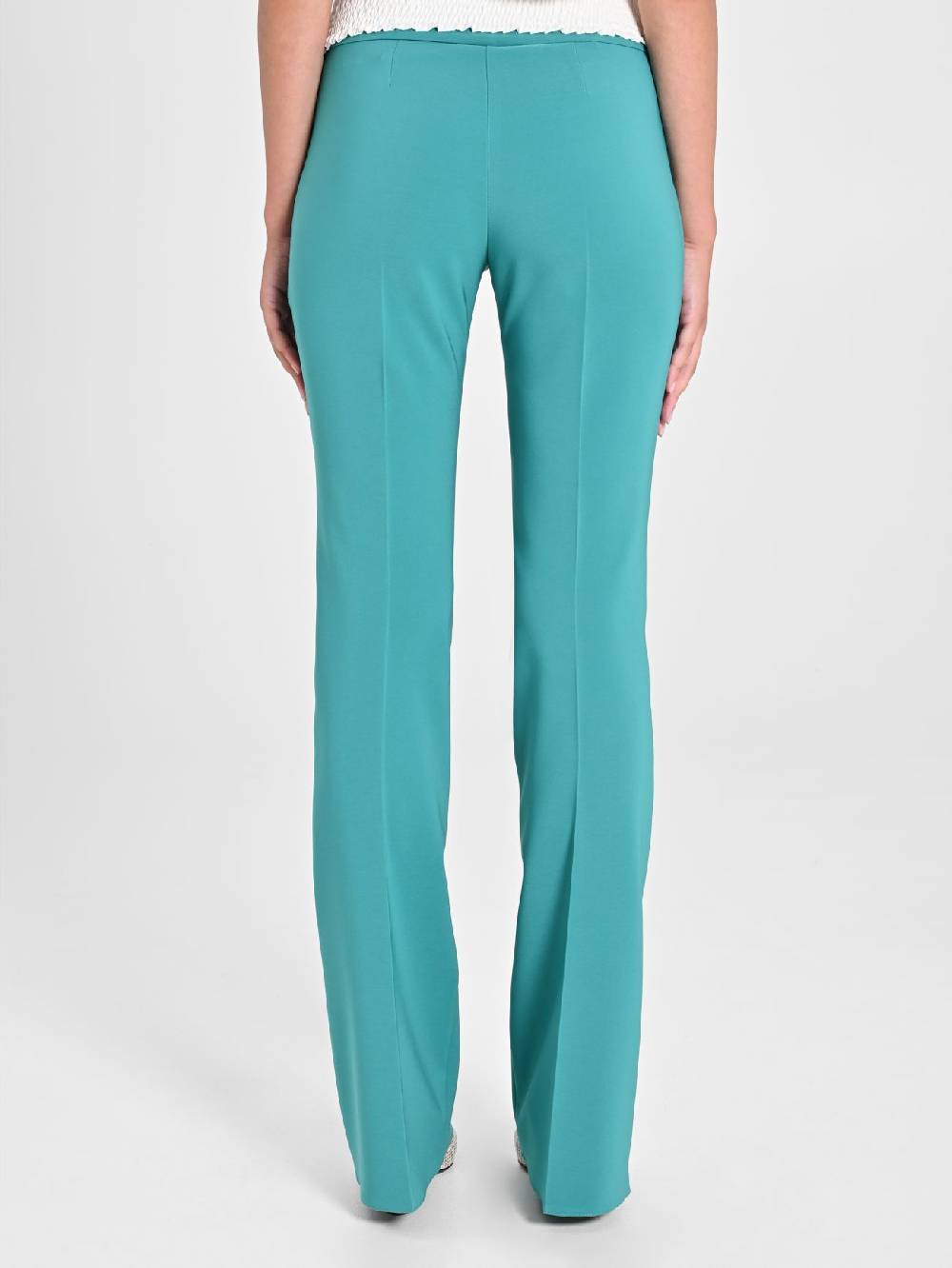 Rinascimento Pantaloni Flared In Tessuto Tecnico Verde Giada