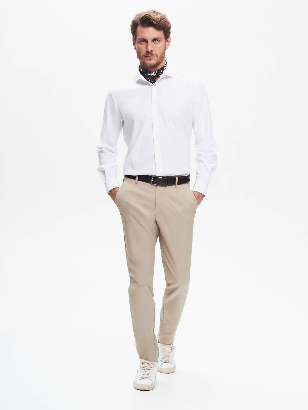 Rinascimento Pantaloni in Tessuto Tecnico Uomo Diagonale QB24