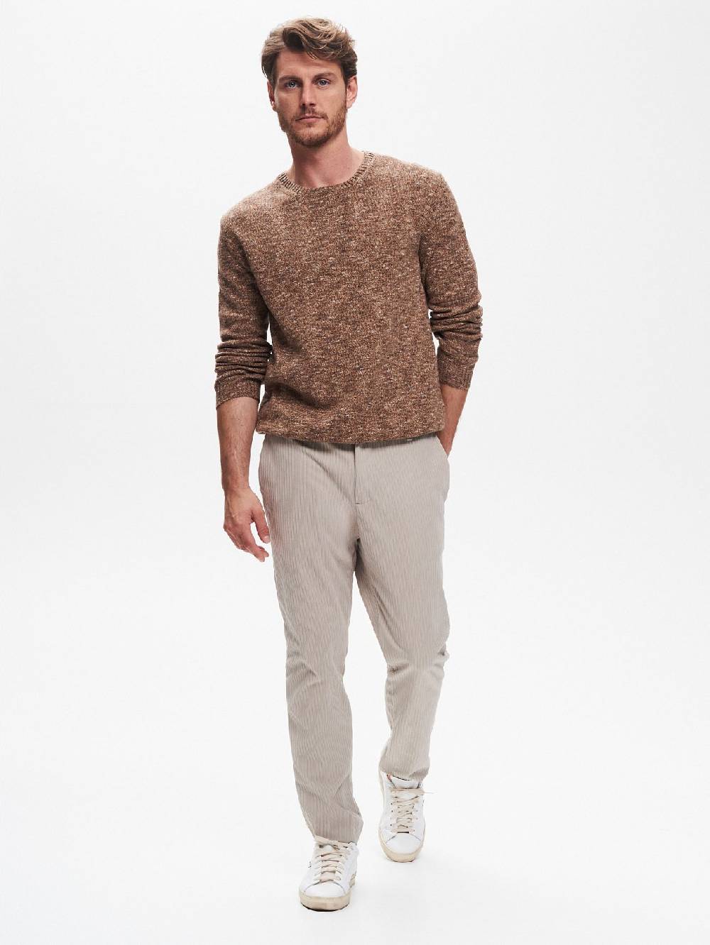 Rinascimento Pantaloni in Velluto Uomo Costa Francese QB24