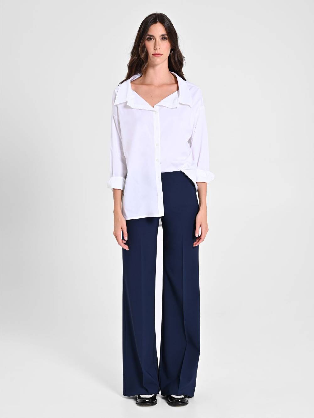 Rinascimento Pantaloni Palazzo In Tessuto Tecnico Blu