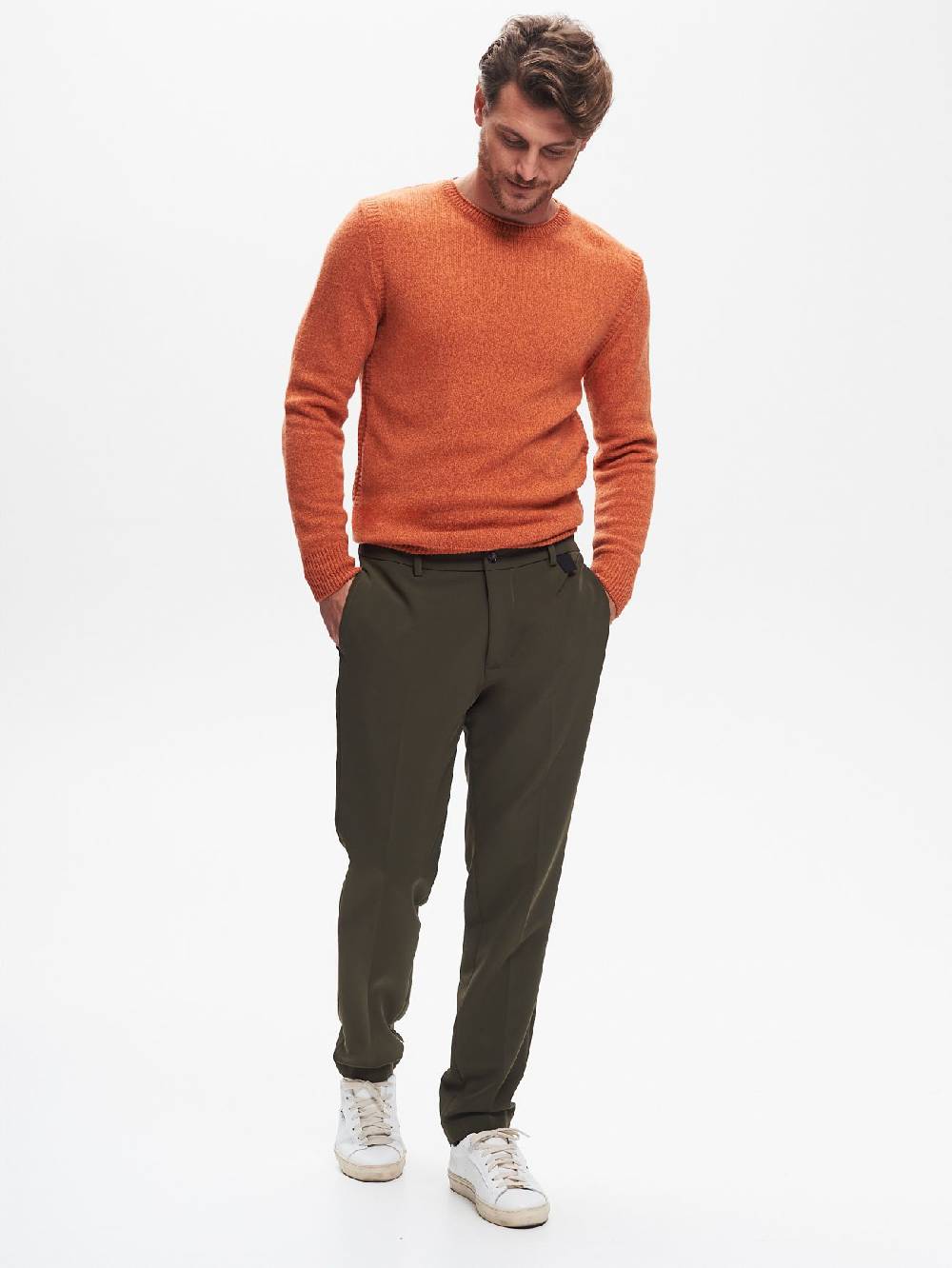 Rinascimento Pantaloni Regular-Fit Uomo Fluido Verde QB24