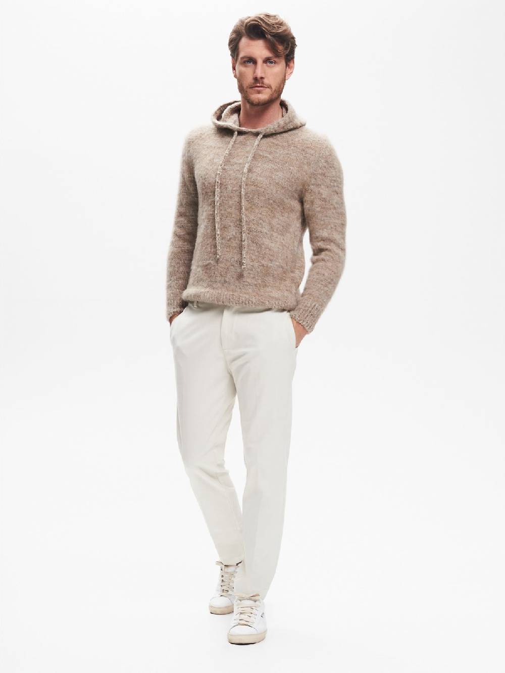 Rinascimento Pantaloni Regular-Fit Uomo Velluto Avorio QB24