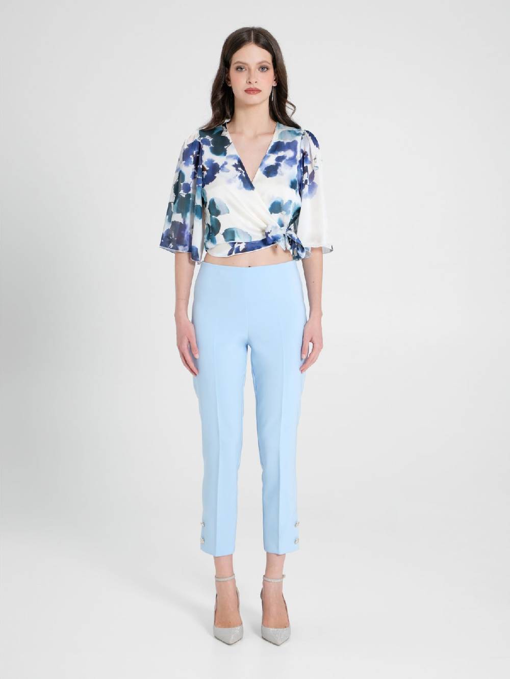 Rinascimento Pantaloni Slim In Tessuto Tecnico Azzurri