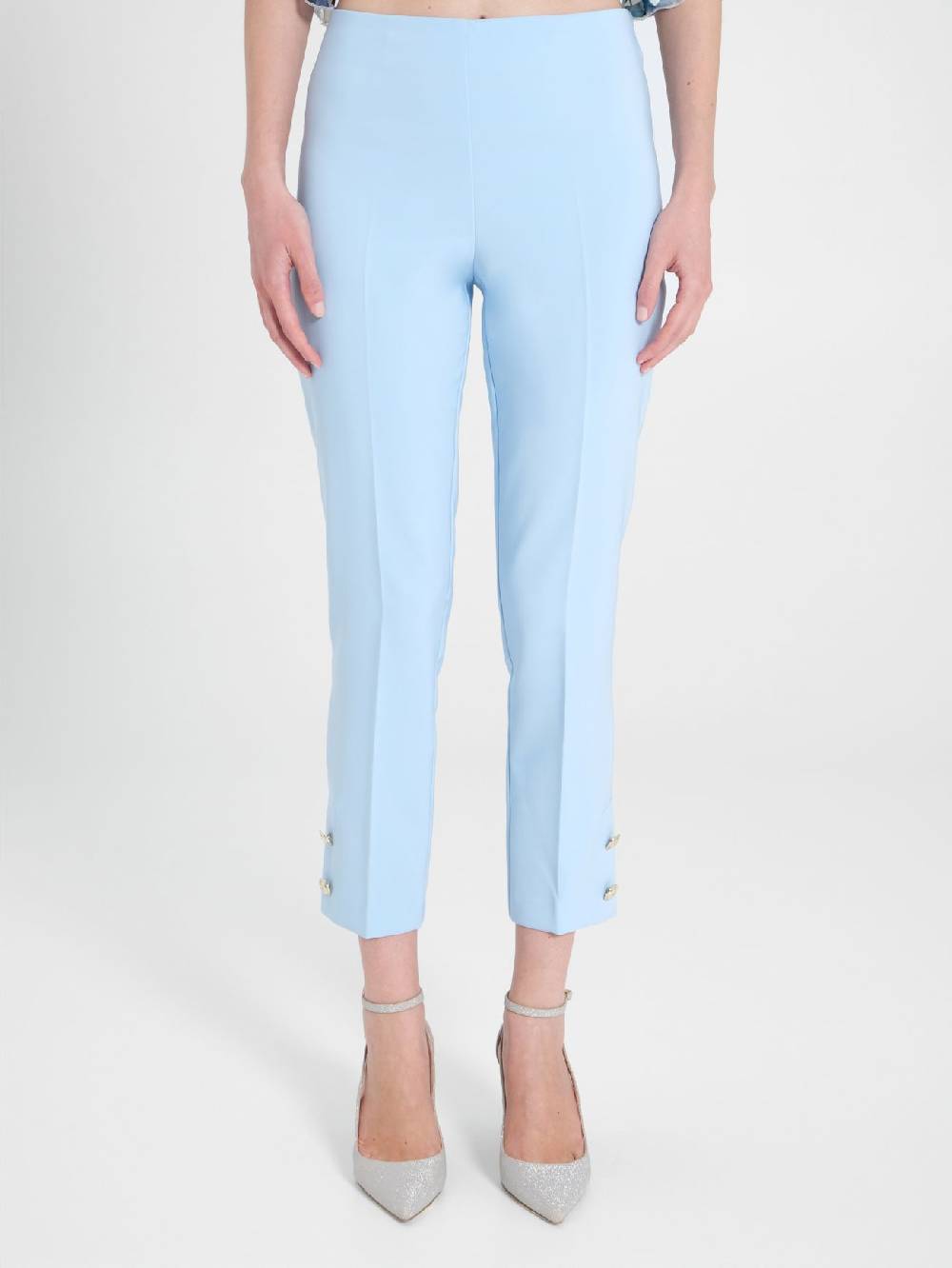 Rinascimento Pantaloni Slim In Tessuto Tecnico Azzurri